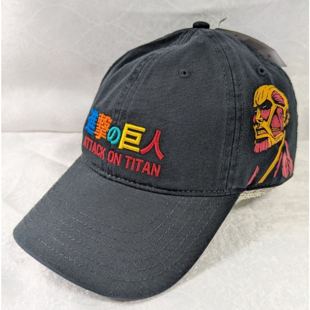 Attack on Titan Final Season Colossal Titan Hat NWT Black Embroidered Cap